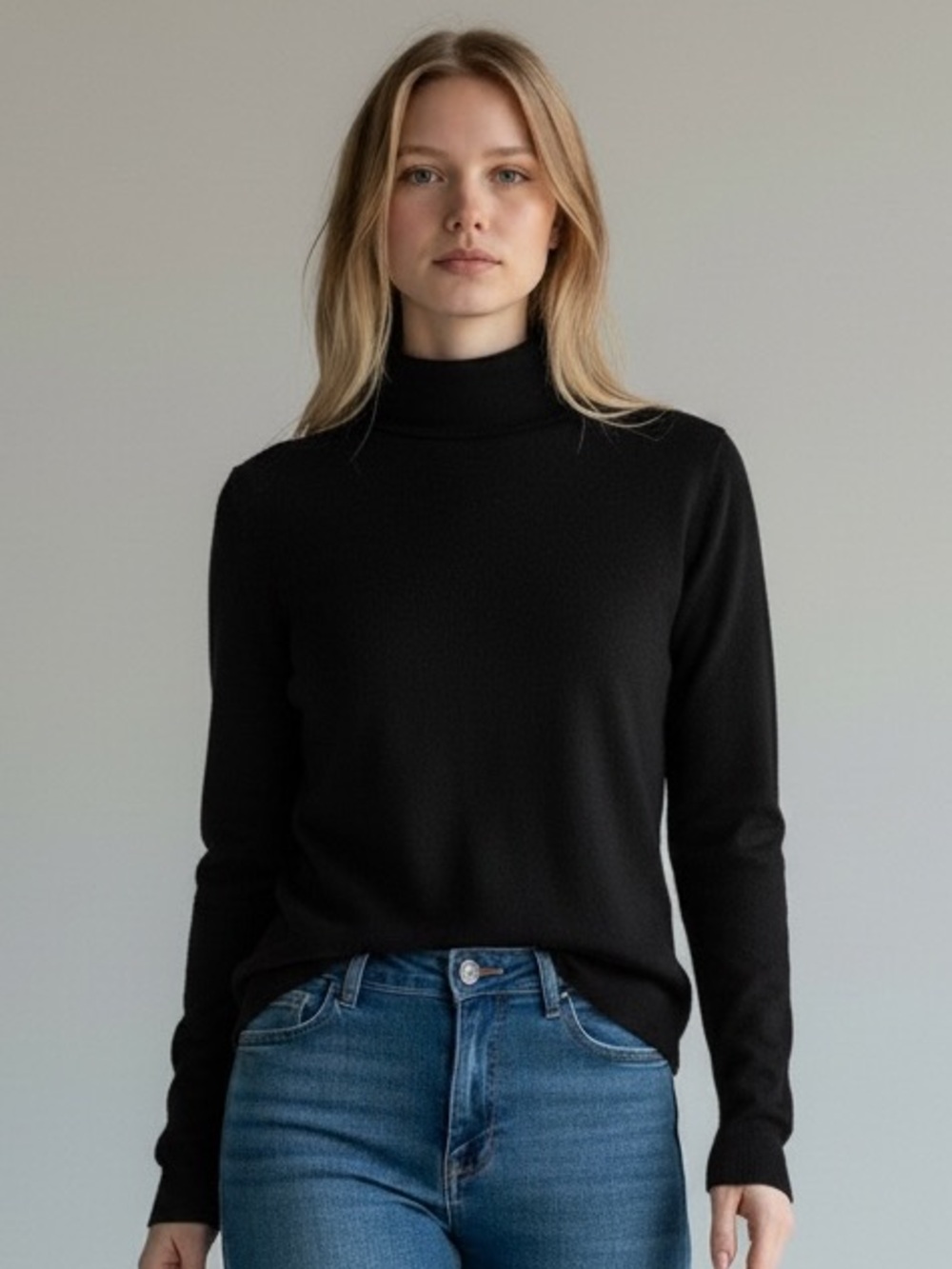 Majestic Paris Neiman Marcus Black Cowl Neck Top Size 4 US Large Soft Touch L/S